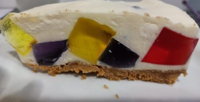 Pastel de gelatina de mosaico sin gluten